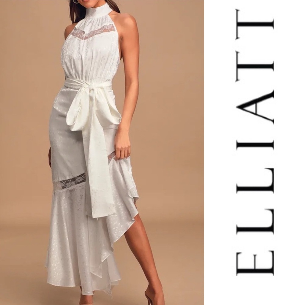 Elliat White High Neck Dress New With Tags!